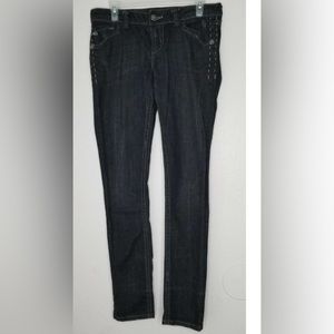 MEK DNM Denim Skinny Jeans Oaxaca Cigarette Black Size 28x34